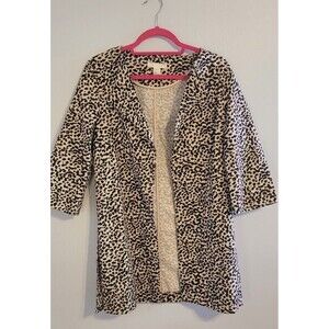 H &‎ M Women's Size 4 Animal Print Open Front Jacket With 3/4 Sleeves